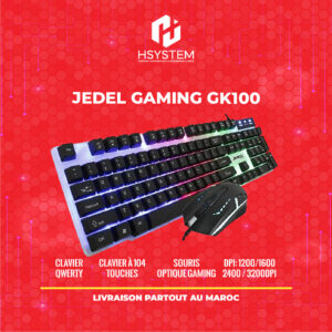 Jedel gaming GK100 | clavier rétroéclairé mécanique gaming + souris