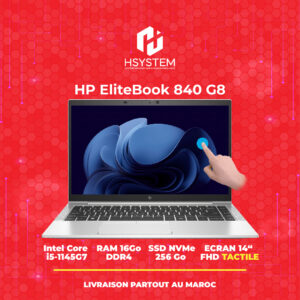 HP EliteBook 840 G8 – PC Portable Professionnel 14" Full HD Tactile | Intel Core i5-1145G7 | 11th Génération