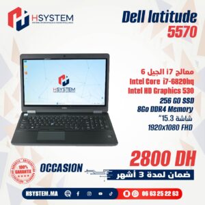 Dell Latitude 5570 – Intel Core i7 7eme generation i7 6820HQ | 8 Go RAM | SSD 256 Go