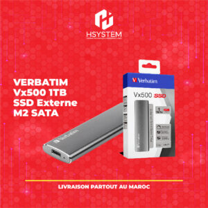 Verbatim Vx500 1TB – SSD Externe – USB 3.1 Gen 2 – Vitesse 500/440 Mo/s – Portable Compact – Achat Maroc