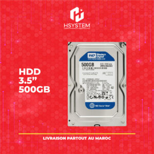 Disque Dur 500Go HDD SATA Interne 3.5" – 7200 RPM – Stockage fiable – Achat Maroc