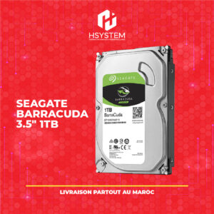 Seagate BarraCuda 1To Neuf – Disque Dur Interne 3.5" – SATA – 7200 RPM – Stockage fiable – Achat Maroc