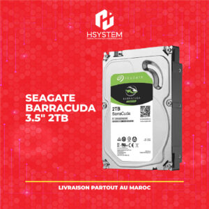 Seagate BarraCuda 2To – Disque Dur Interne HDD 3.5" – SATA – 7200 RPM – Stockage haute capacité – Achat Maroc