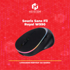 Souris sans fil Royal W990 – Double mode Bluetooth 5.2 + 2.4G – 1600 DPI - Achat Maroc