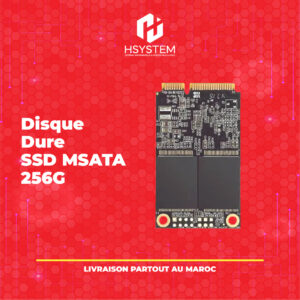 SSD mSATA 256 Go – Interface SATA 6 Gb/s – 2D NAND – ECC matériel – TRIM – SMART – Idéal pour serveurs et applications industrielles – Achat Maroc