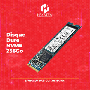 SSD NVMe 256 Go – M.2 PCIe – Lecture 3200 Mo/s – Écriture 2000 Mo/s – Format 22x80mm – Idéal pour gaming, bureautique et applications pro – Achat Maroc