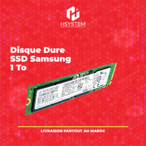 SSD Samsung 1 To NVMe – PCIe Gen3 x4 – M.2 2280 – Lecture 3400 Mo/s – Écriture 3000 Mo/s – 3D NAND – Idéal pour PC portable, bureau et station de travail – Achat Maroc