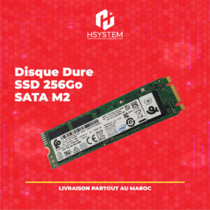 SSD M.2 SATA 256 Go – Format 2280 – Interface SATA – Socket M+B – Dimensions 22x80mm – Idéal pour PC portable et bureau compatibles M.2 SATA – Achat Maroc