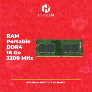 RAM Portable DDR4 16 Go - 3200 MHz  – Améliorez les performances de votre ordinateur portable – Multitâche fluide – Achat Maroc