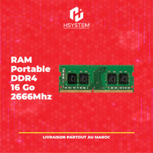 RAM Portable 16 Go  DDR4 2666 MHz – Améliorez les performances de votre ordinateur portable – Multitâche fluide – Achat Maroc