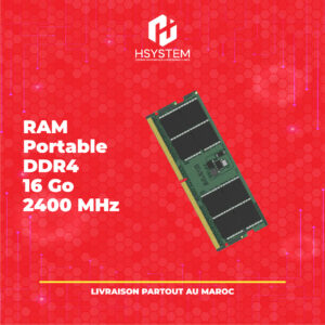 RAM Portable 16 Go DDR4 2400 MHz – SO-DIMM 260 broches – CL17 – 1.2V – Améliorez les performances de votre ordinateur portable – Multitâche fluide – Achat Maroc
