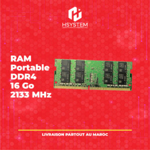 RAM Portable 16 Go DDR4-2133 MHz – SO-DIMM 260 broches – Latence CL15 – 1.2V – Mémoire fiable pour ordinateur portable – Multitâche fluide – Achat Maroc