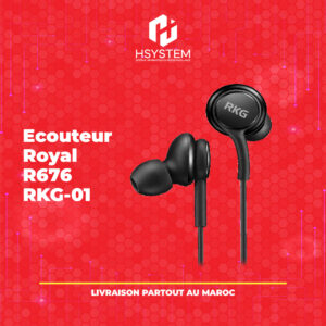 Écouteurs Royal R676 RKG-01 – USB Type-C – Son Hi-Fi – Réduction de bruit – Microphone intégré – Design ergonomique – Câble renforcé – Idéal musique, appels et gaming – Achat Maroc