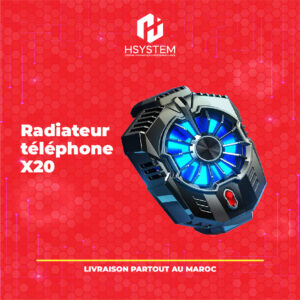 Refroidisseur de Téléphone X20 – Semi-conducteur – Ventilateur 5500 tr/min – Magnétique – Charge sans fil – Compatible 4.5-99 pouces – Type-C – Noir – Achat Maroc