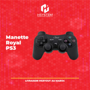 Manette Royal PS3 Dualshock – Sans Fil – Design ergonomique – Deux joysticks – Vibrations immersives – Finition noire – Compatible PS3 – Achat Maroc