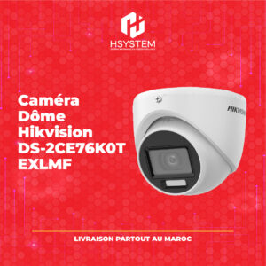 Caméra Dôme Analogique Hikvision DS-2CE76K0T-EXLMF – 3K – Hybrid Light – IR 20m – IP67 – Objectif fixe 2.8/3.6mm – Intérieur – Achat Maroc