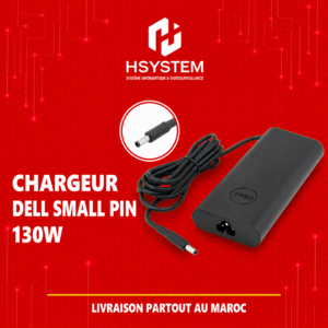 Chargeur Dell 130W Small Pin – 19.5V 6.7A – Connecteur 4.5x3.0mm – Compatible XPS 15, Precision, Inspiron, OptiPlex Micro – Alimentation haute performance – Achat Maroc