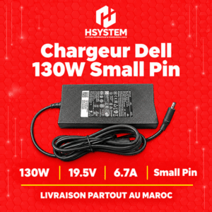 Chargeur Dell 130W Small Pin – 19.5V 6.7A  – Achat Maroc