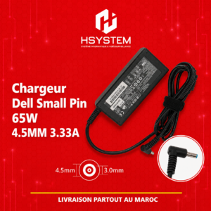 Chargeur Dell 65W Small Pin 4.5mm – Adaptateur Secteur 19.5V 3.34A pour Ordinateur Portable