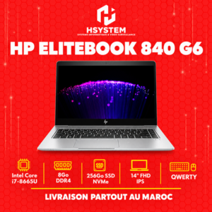 HP EliteBook 840 G6 – i7-8665U – 8Go DDR4 – 256Go SSD NVMe – 14" FHD IPS – QWERTY – Achat Maroc