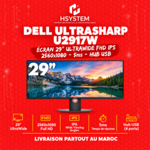 Ecran Dell UltraSharp U2917W – Écran 29" UltraWide FHD IPS – 2560x1080 – 5ms – Hub USB – Achat Maroc
