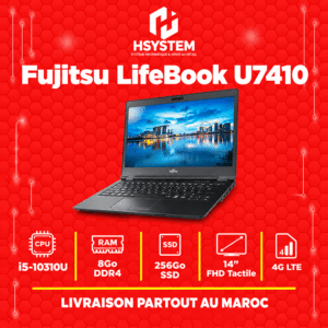 Fujitsu LifeBook U7410 – i5-10310U – 8Go DDR4 – 256Go SSD – 14" FHD Tactile – 4G LTE – Achat Maroc